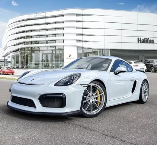 side profile of white Porsche
