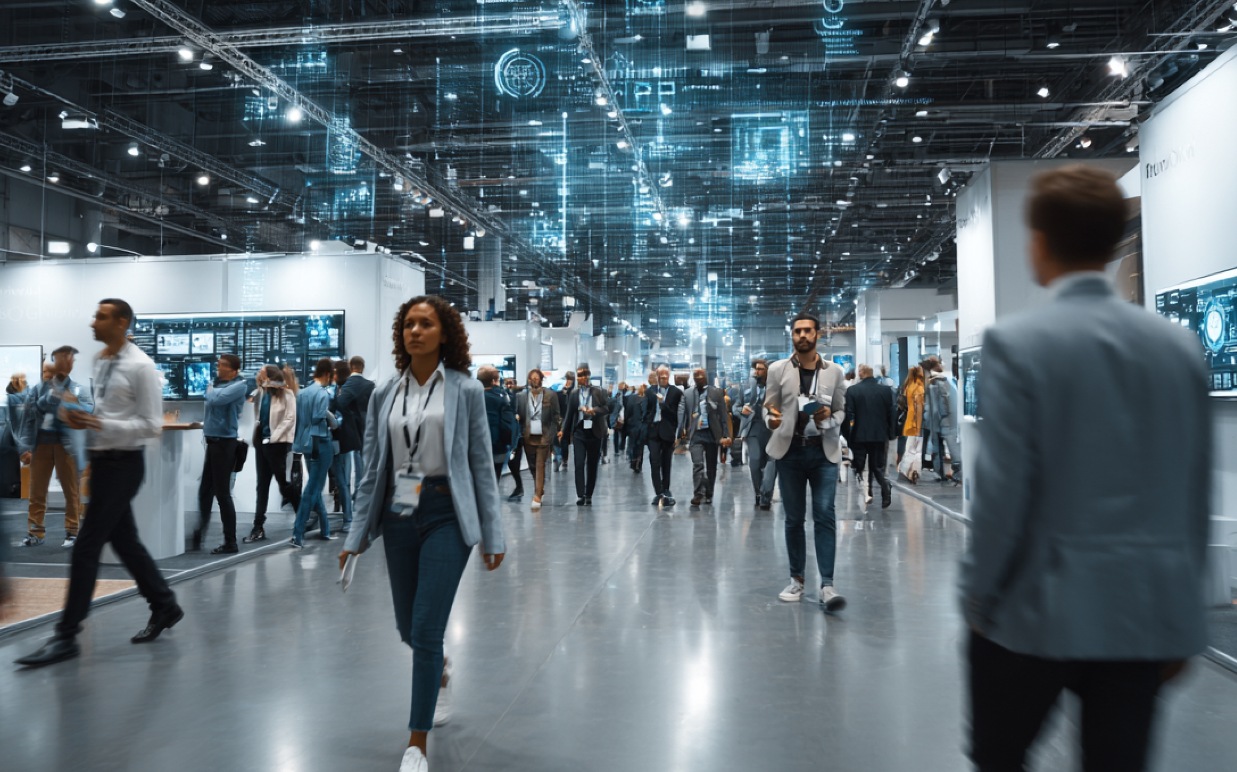 Busy trade show floor